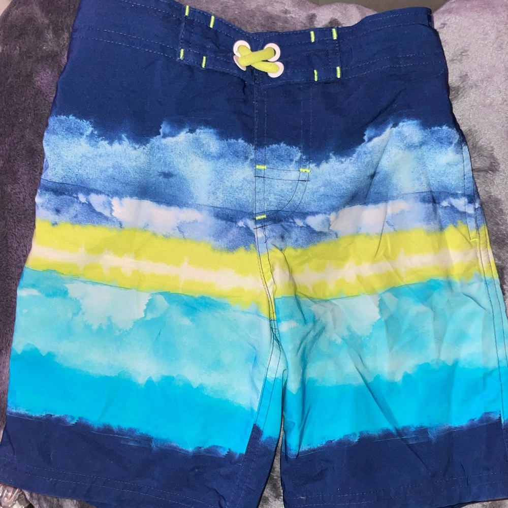 Boys Size 6/7 Colorful Striped Swim Shorts
